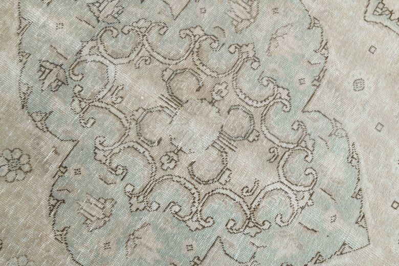 Neutral Beige Persian Vintage Wool Rug