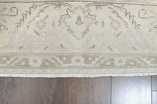 Neutral Beige Persian Vintage Wool Rug - Thumbnail
