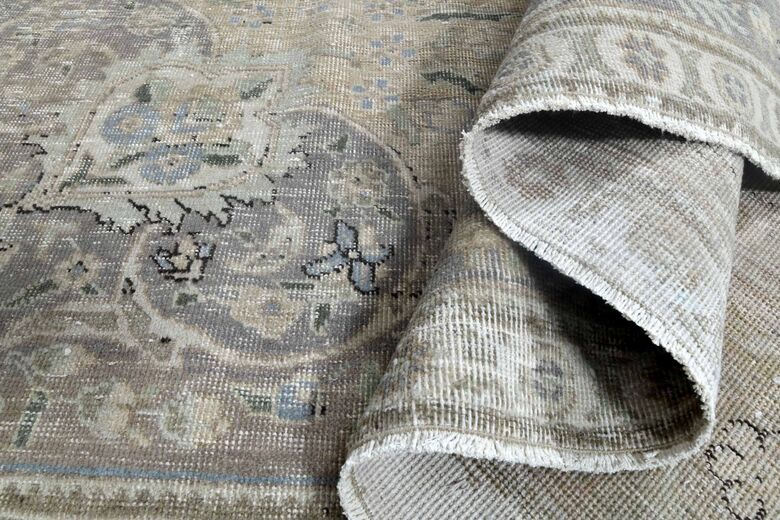Neutral Persian Antique Wool Carpet