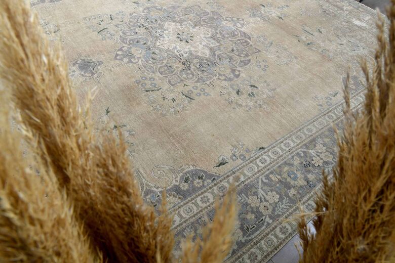 Neutral Persian Antique Wool Carpet