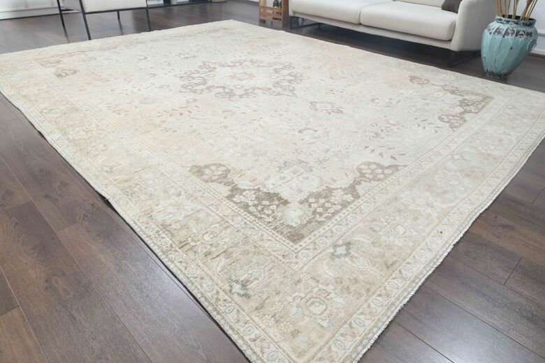 Neutral Persian Vintage Wool Carpet