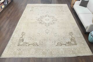 Neutral Persian Vintage Wool Carpet - Thumbnail