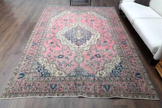 Original Pink Vintage Persian Area Rug - Thumbnail