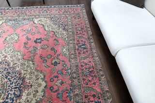 Original Pink Vintage Persian Area Rug - Thumbnail