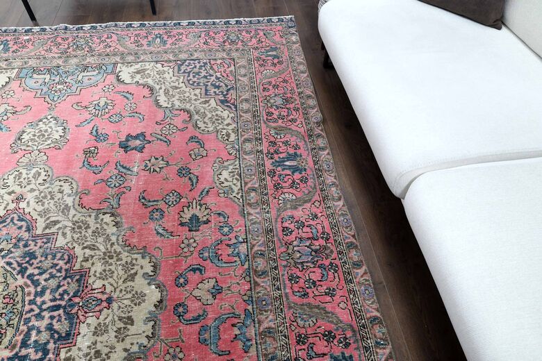 Original Pink Vintage Persian Area Rug