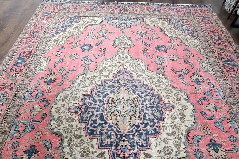 Original Pink Vintage Persian Area Rug