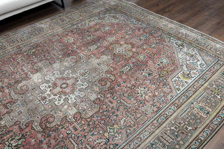 Original Pink Vintage Persian Area Rug