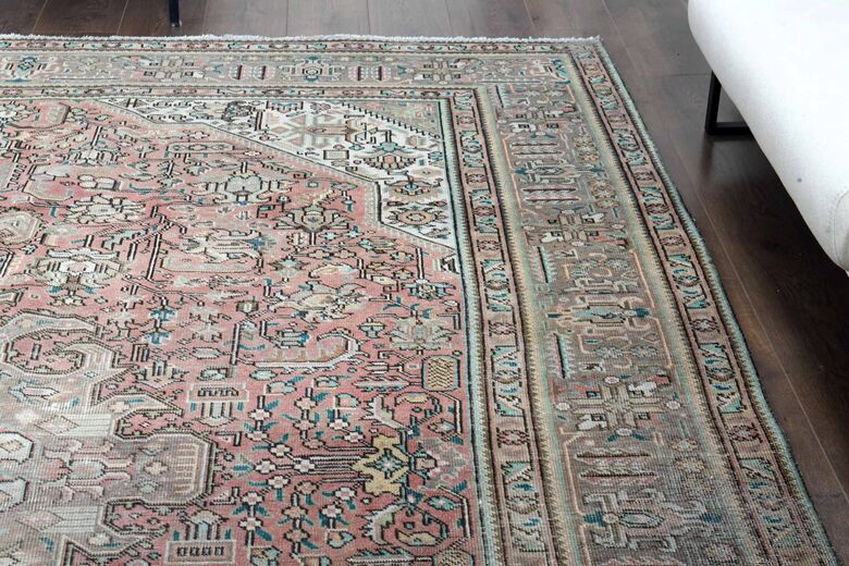 Original Pink Vintage Persian Area Rug