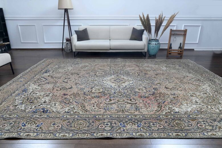 Oushak Hand-Knotted 9x13 Wool Persian Rug