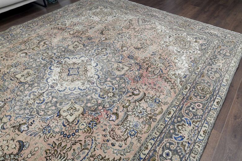 Oushak Hand-Knotted 9x13 Wool Persian Rug