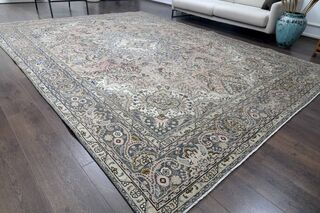 Oushak Hand-Knotted 9x13 Wool Persian Rug - Thumbnail