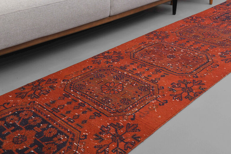 Red Vintage Floral Runner Rug