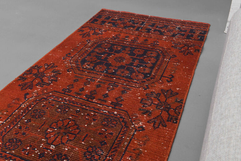 Red Vintage Floral Runner Rug