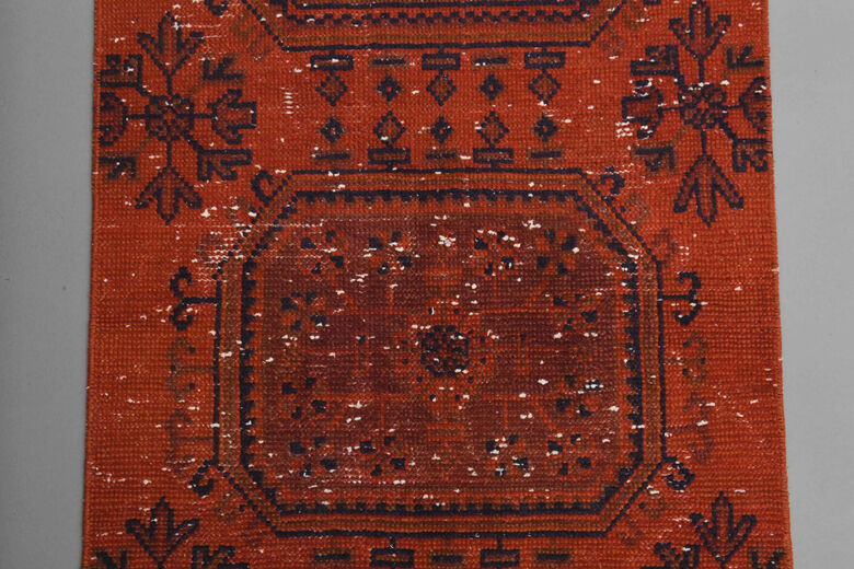 Red Vintage Floral Runner Rug