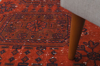 Red Vintage Floral Runner Rug - Thumbnail