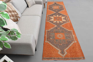 Orange Turkish Runner Rug - Thumbnail