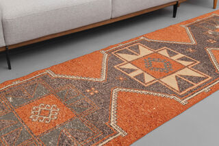 Orange Turkish Runner Rug - Thumbnail