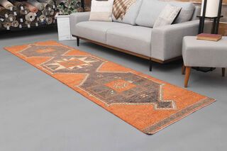 Orange Turkish Runner Rug - Thumbnail