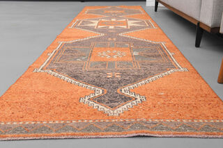 Orange Turkish Runner Rug - Thumbnail