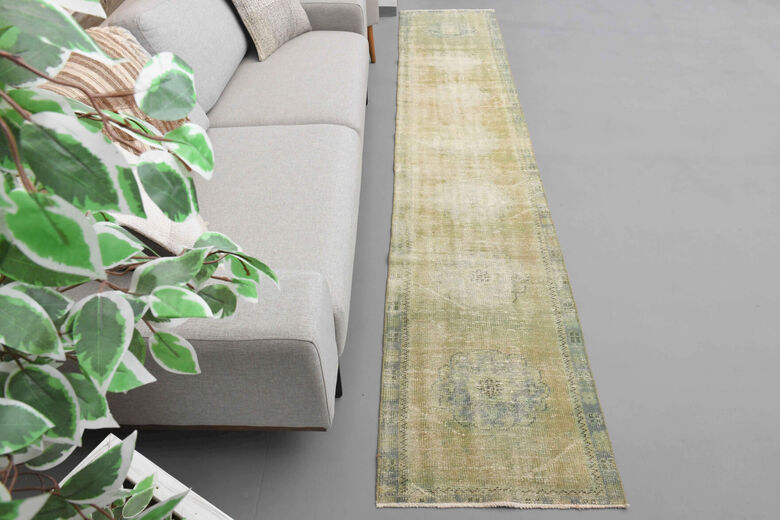 Sage - Vintage Oushak Runner Rug