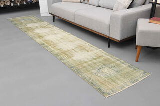 Sage - Vintage Oushak Runner Rug - Thumbnail