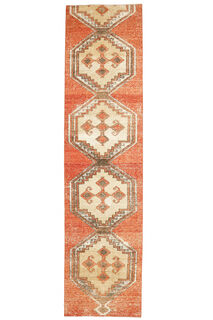 Brick Red Oushak Runner Rug - Thumbnail