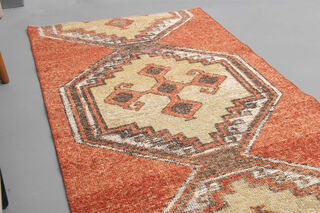 Brick Red Oushak Runner Rug - Thumbnail