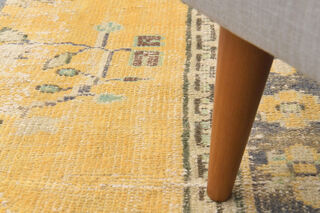 2x8 Mustard Oushak Narrow Runner Rug - Thumbnail