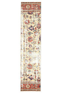 2x10 Floral Oushak Runner Rug - Thumbnail