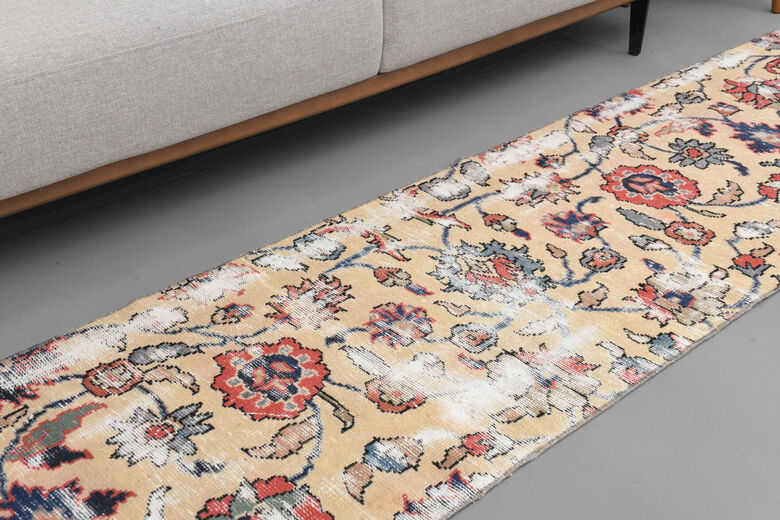 2x10 Floral Oushak Runner Rug