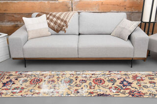 2x10 Floral Oushak Runner Rug - Thumbnail