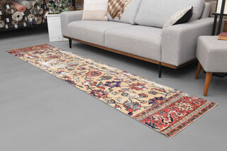 2x10 Floral Oushak Runner Rug - Thumbnail