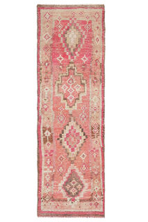 Pink Charm - Vintage Unique Runner Rug - Thumbnail