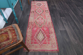 Pink Charm - Vintage Unique Runner Rug - Thumbnail