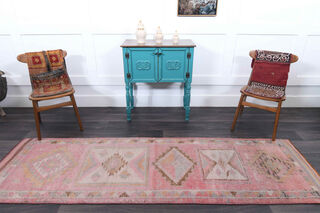 Vintage Oushak Runner Rug - Thumbnail