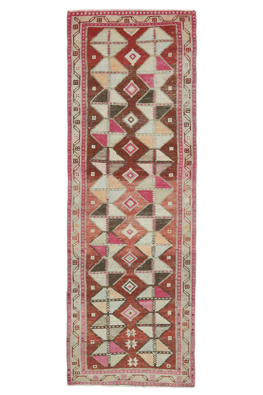 Unique Modern Patterned Vintage Runner Rug