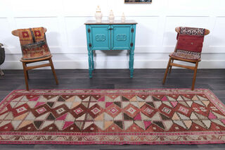 Unique Modern Patterned Vintage Runner Rug - Thumbnail