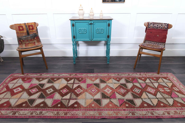 Unique Modern Patterned Vintage Runner Rug