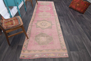 3x12 Vintage Turkish Runner Rug - Thumbnail