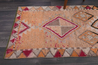 Muted Colored 1960's Vintage Runner Rug - Thumbnail