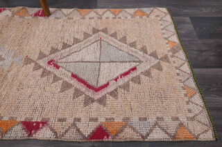 Muted Colored 1960's Vintage Runner Rug - Thumbnail