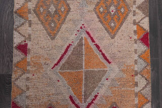 Muted Colored 1960's Vintage Runner Rug - Thumbnail