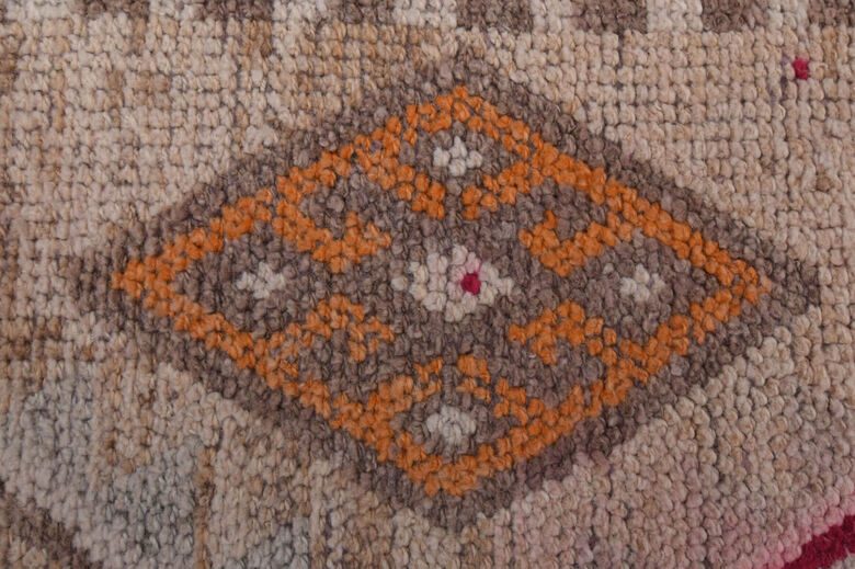 Muted Colored 1960's Vintage Runner Rug