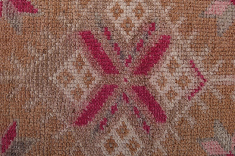 Vintage Pink Oushak Runner Rug