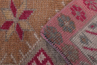 Vintage Pink Oushak Runner Rug - Thumbnail