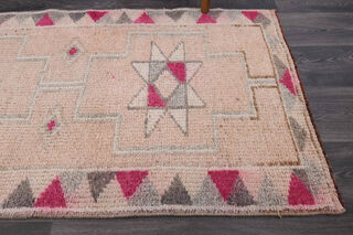 Soft Pink Oushak Runner Rug - Thumbnail