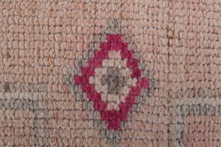 Soft Pink Oushak Runner Rug - Thumbnail