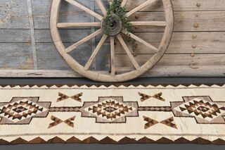 Hand-Knotted White Vintage Rug Runner - Thumbnail