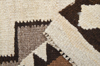 Hand-Knotted White Vintage Rug Runner - Thumbnail