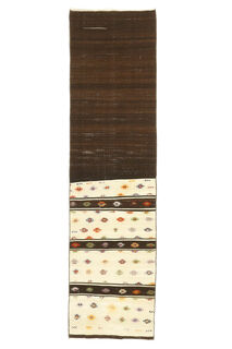 Brown Kilim Narrow Runner Carpet - Thumbnail